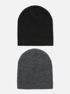 Hot Primark Lot De 2 Bonnets En Maille Fine Noir