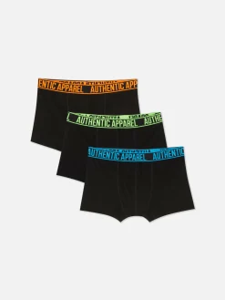 Primark Lot De 3 Caleçons à Taille De Couleur Vive Noir