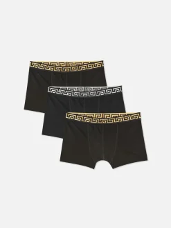 Discount Primark Lot De 3 Caleçons Avec Motif Clé Grecque à La Taille Noir
