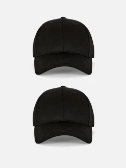 Outlet Primark Lot De 2 Casquettes De Baseball Tissées Noir