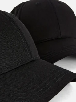Outlet Primark Lot De 2 Casquettes De Baseball Tissées Noir