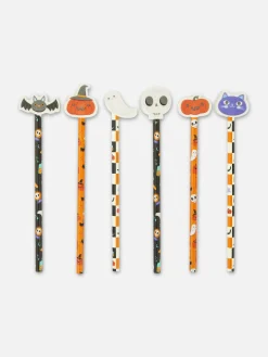 Best Primark Lot De 6 Crayons Avec Gommes Halloween Orange