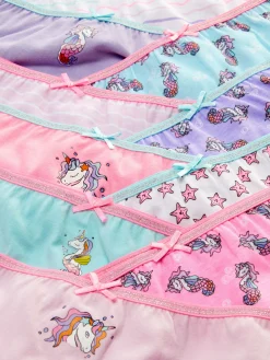 New Primark Lot De 10 Culottes à Imprimé Licorne Multicolore