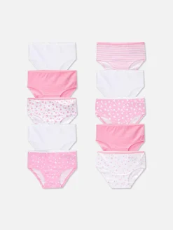Hot Primark Lot De 10 Culottes à Motifs Cœurs Et étoiles Rose