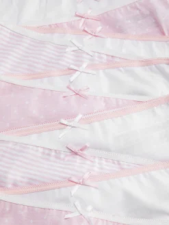 New Primark Lot De 10 Culottes à Rayures Et étoiles Rose