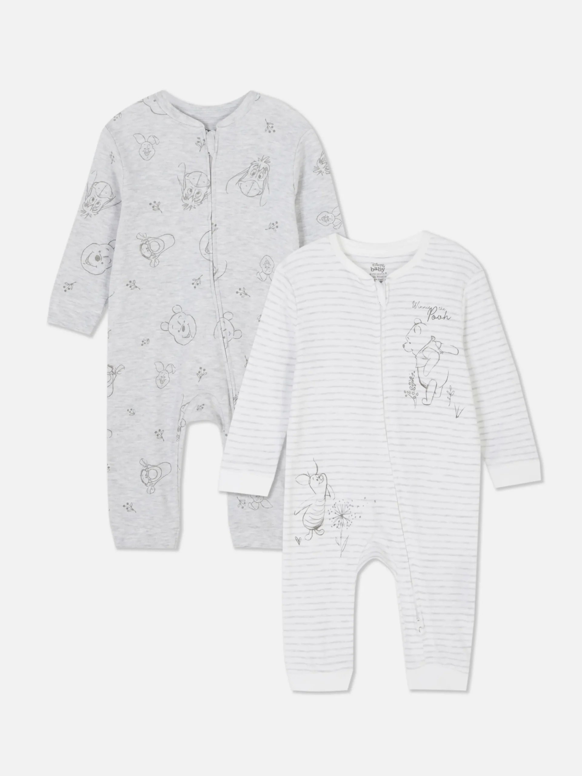 Discount Primark Lot De 2 Grenouillères Disney Winnie L'ourson Blanc