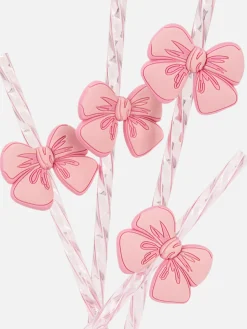 Clearance Primark Lot De 4 Pailles Torsadées à Nœud Rose