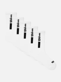 Outlet Primark Lot De 5 Paires De Chaussettes De Sport Wilson Blanc