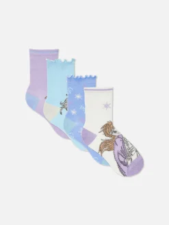 New Primark Lot De 4 Paires De Socquettes Disney La Reine Des Neiges Bleu