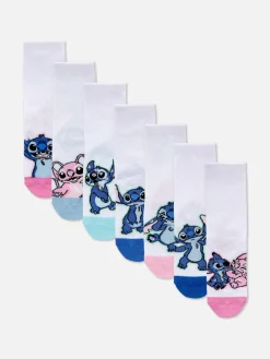 Clearance Primark Lot De 7 Paires De Socquettes Disney Lilo & Stitch Angel Multicolore