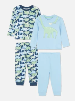 Discount Primark Lot De 2 Pyjamas à Manches Longues Et Motifs Variés Bleu
