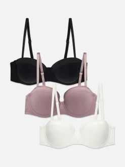 Primark Lot De 3 Soutiens-gorge à Balconnet En Satin Noir