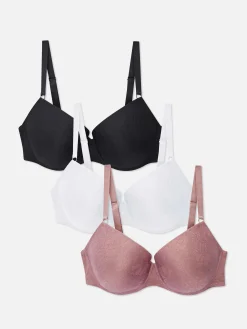 Clearance Primark Lot De 3 Soutiens-gorge Moulés En Dentelle, D à G Noir