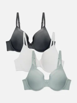Best Primark Lot De 3 Soutiens-gorge Moulés à Finitions En Satin Anthracite