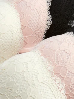 Online Primark Lot De 3 Soutiens-gorge Push-up Plongeants En Dentelle Noir