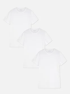 Best Primark Lot De 3 T-shirts De Sous-vêtement à Col Rond Blanc