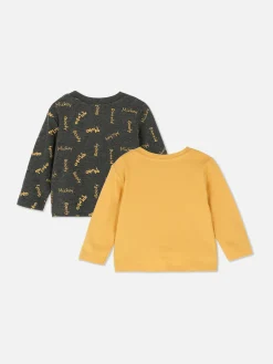 Outlet Primark Lot De 2 T-shirts Graphiques Disney Dingo Jaune moutarde