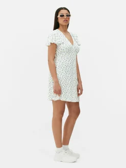 Best Primark Mini Robe à Manches Courtes Écru