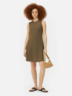 Clearance Primark Mini Robe Côtelée Sans Manches Kaki