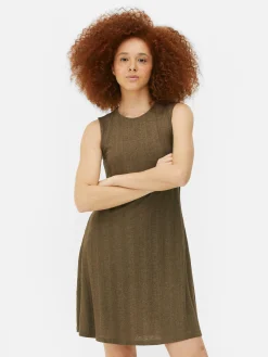 Clearance Primark Mini Robe Côtelée Sans Manches Kaki