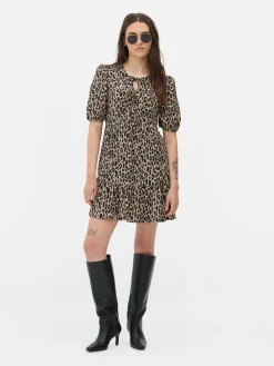 Clearance Primark Mini Robe Froncée à Smock Marron