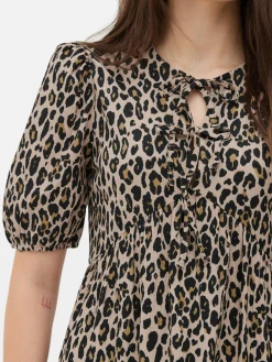 Clearance Primark Mini Robe Froncée à Smock Marron