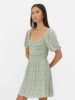 Best Primark Mini Robe Froncée En Plissé Vert