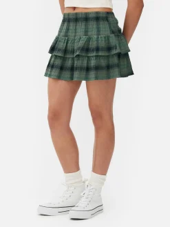 Best Primark Mini-jupe à Carreaux Et à Superpositions Vert