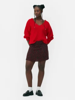 Sale Primark Mini-jupe à Zip Latéral Rouge foncé