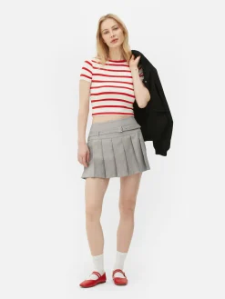 Sale Primark Mini-jupe Plissée à Boucle Gris clair