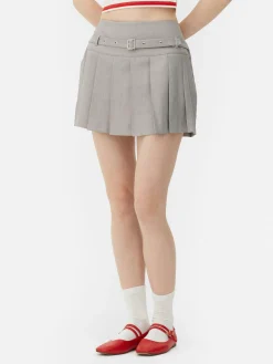 Sale Primark Mini-jupe Plissée à Boucle Gris clair