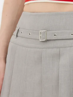 Sale Primark Mini-jupe Plissée à Boucle Gris clair