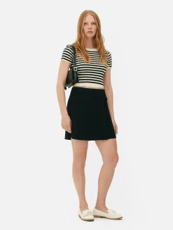 Online Primark Mini-jupe Portefeuille à Nouer Sur Le Devant Noir