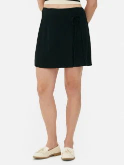 Online Primark Mini-jupe Portefeuille à Nouer Sur Le Devant Noir