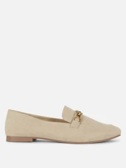 Primark Mocassins Avec Chaîne - Pointure Large Naturel