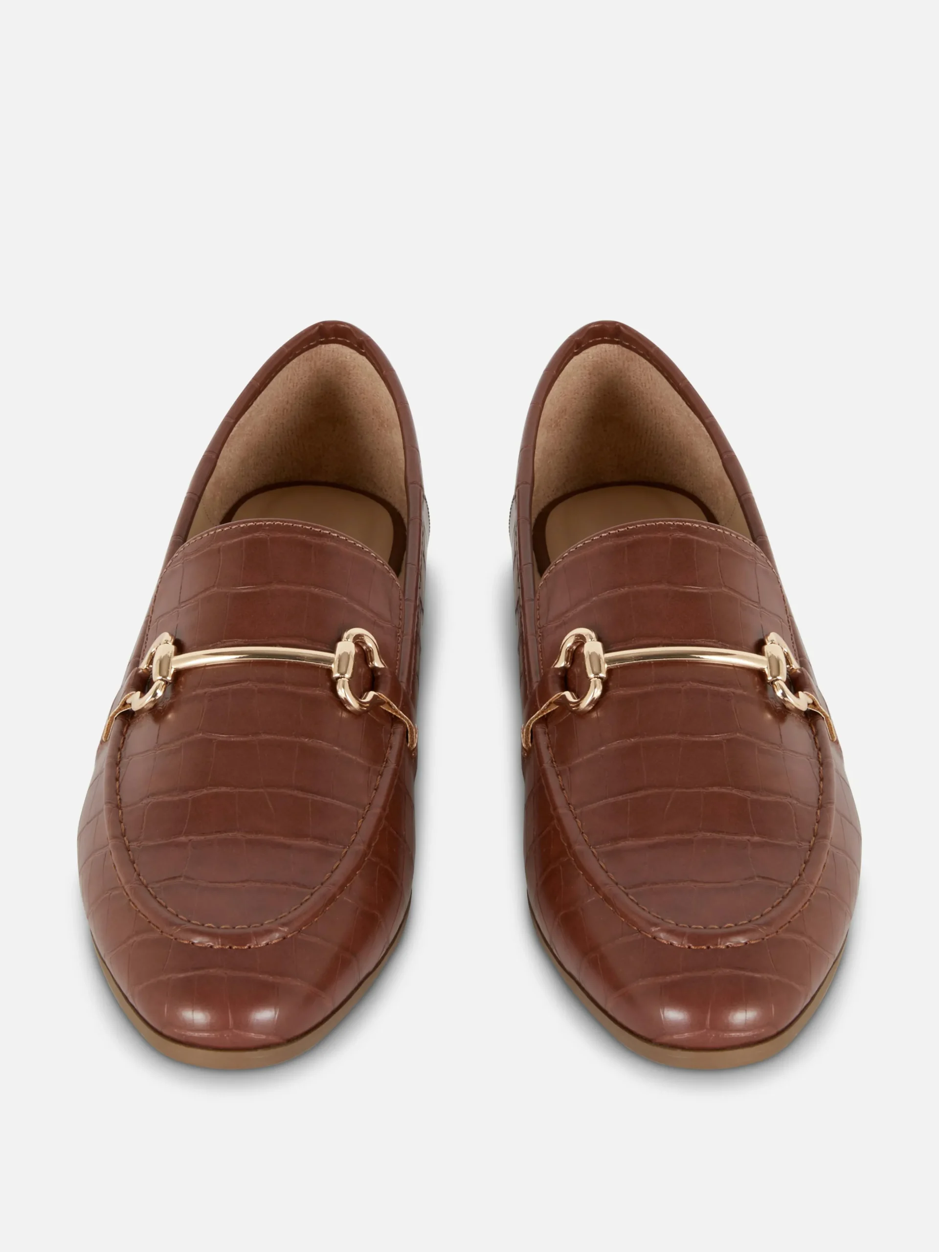 New Primark Mocassins En Simili Cuir à Mors Marron