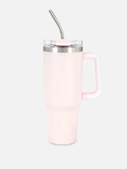 Best Primark Mug Isotherme En Acier Inoxydable Avec Paille 1,13 l Rose clair