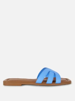 Best Primark Mules à Lanières En Simili Cuir Bleu clair