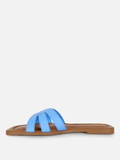 Best Primark Mules à Lanières En Simili Cuir Bleu clair