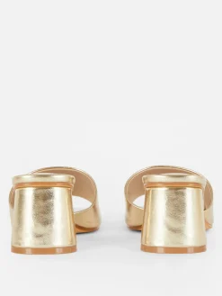 Online Primark Mules à Talon Bloc Doré