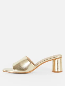 Online Primark Mules à Talon Bloc Doré