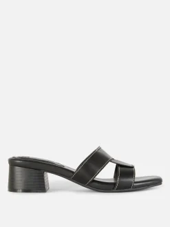 Clearance Primark Mules à Talons Avec Bride à Maillon Noir