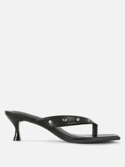 New Primark Mules Cloutées En Simili Cuir Rita Ora Noir