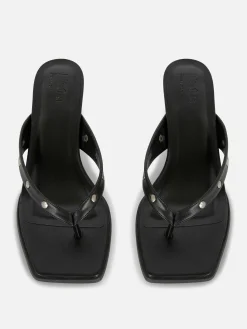 New Primark Mules Cloutées En Simili Cuir Rita Ora Noir