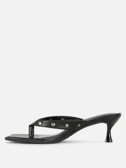 New Primark Mules Cloutées En Simili Cuir Rita Ora Noir