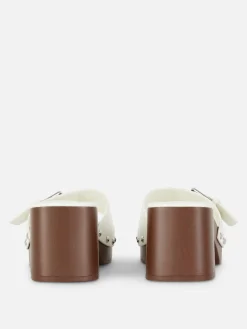 Discount Primark Mules Sabots à Talons épais Rita Ora Blanc