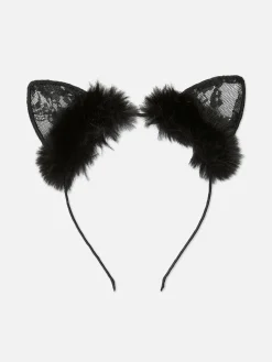 New Primark Oreilles De Chat En Dentelle Halloween Noir