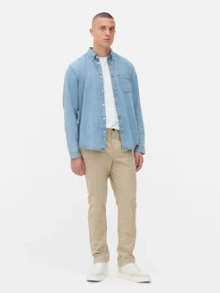 Sale Primark Pantalon Chino Stretch Coupe Slim Grège