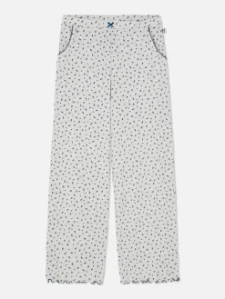Clearance Primark Pantalon De Pyjama Large Côtelé à Petites Fleurs Gris