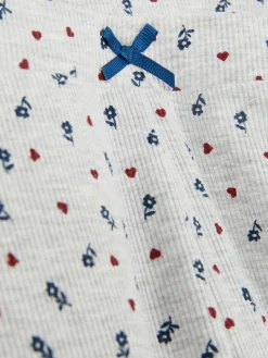 Clearance Primark Pantalon De Pyjama Large Côtelé à Petites Fleurs Gris